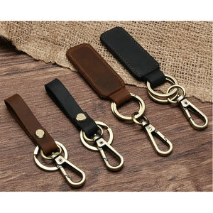 Crazy Horse Leather Keychain Key Holder Housekeeper