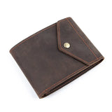 Crazy Horse Leather Men Hasp Wallets Retro Minimalist Purse Male Money Bag