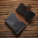 Crazy Horse Leather Men Wallets Retro Small Purse Cow Leather