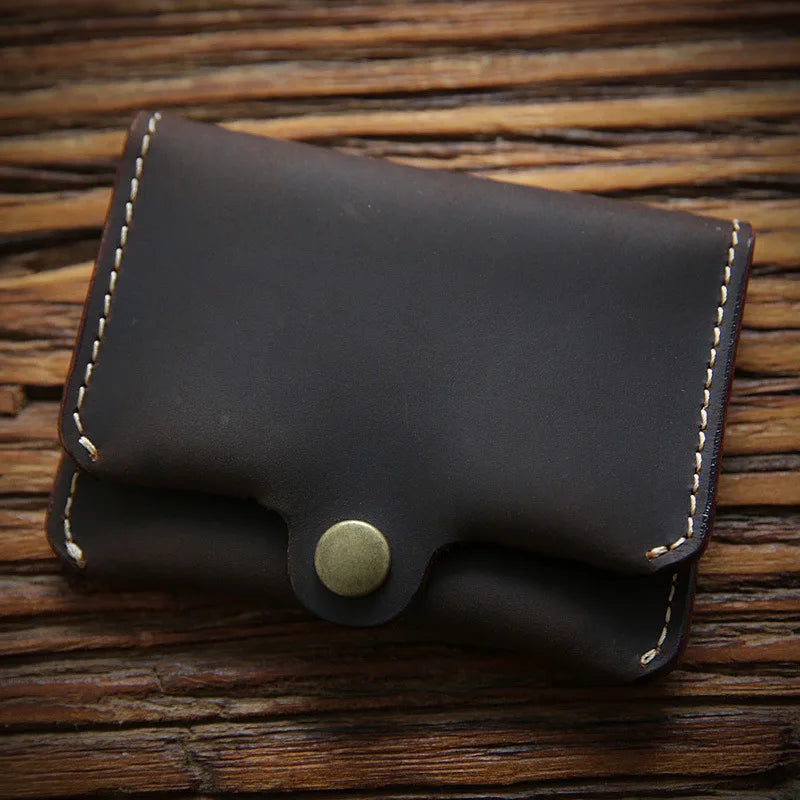 Crazy Horse Leather Men Wallets Retro Small Purse Cow Leather