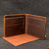 Crazy Horse Leather Men Wallets Top Cow Leather Minimalist Wallet