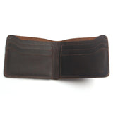 Crazy Horse Leather Men Wallets Vintage Top Thin Cowboy Wallet