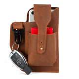 Crazy Horse Leather Waist Bag Men's First Layer Cowhide Leather Mobile Phone Bag
