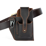 Crazy Horse Leather Waist Bag Men's First Layer Cowhide Leather Mobile Phone Bag