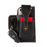 Crazy Horse Leather Waist Bag Men's First Layer Cowhide Leather Mobile Phone Bag