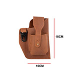 Crazy Horse Leather Waist Bag Men's First Layer Cowhide Leather Mobile Phone Bag