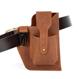 Crazy Horse Leather Waist Bag Men's First Layer Cowhide Leather Mobile Phone Bag