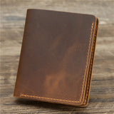 Crazy Horse Leather Wallet Men Retro Thin Italian Purse