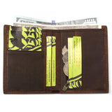 Stylish Crazy Horse Leather Wallet for Men Crocodile Style