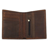 Stylish Crazy Horse Leather Wallet for Men Crocodile Style