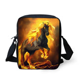 Crazy Horse Animal Fire Messenger Bag Women Casual Mini Cross Body Shoulder