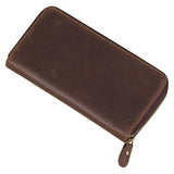 Crazy Horse Leather Men Wallet Vintage Clutch Brown Purse Money Bag