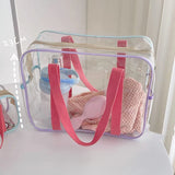 Cream Large-capacity PVC Swimming Beach Bag