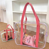 Cream Large-capacity PVC Swimming Beach Bag