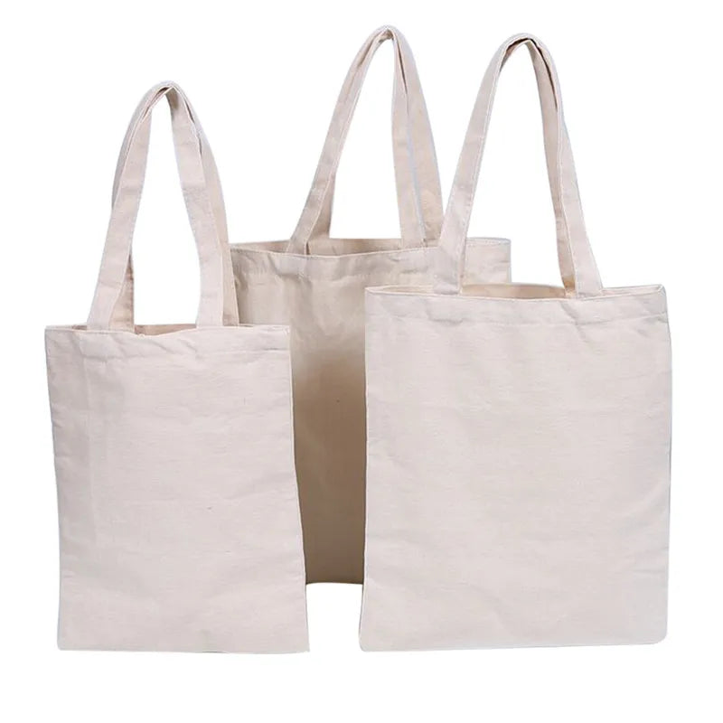 Creamy White/Natural Canvas Shopper Bag Large-capacity