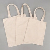 Creamy Plain Shoulder Tote High Capacity Cotton Canvas Bag