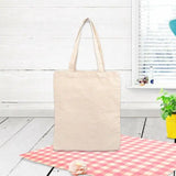 Creamy Plain Shoulder Tote High Capacity Cotton Canvas Bag