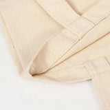 Creamy Plain Shoulder Tote High Capacity Cotton Canvas Bag