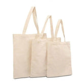 Creamy Plain Shoulder Tote High Capacity Cotton Canvas Bag
