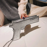 Gun Shape Crossbody Bag Funny Chain Women Shoulder Purse