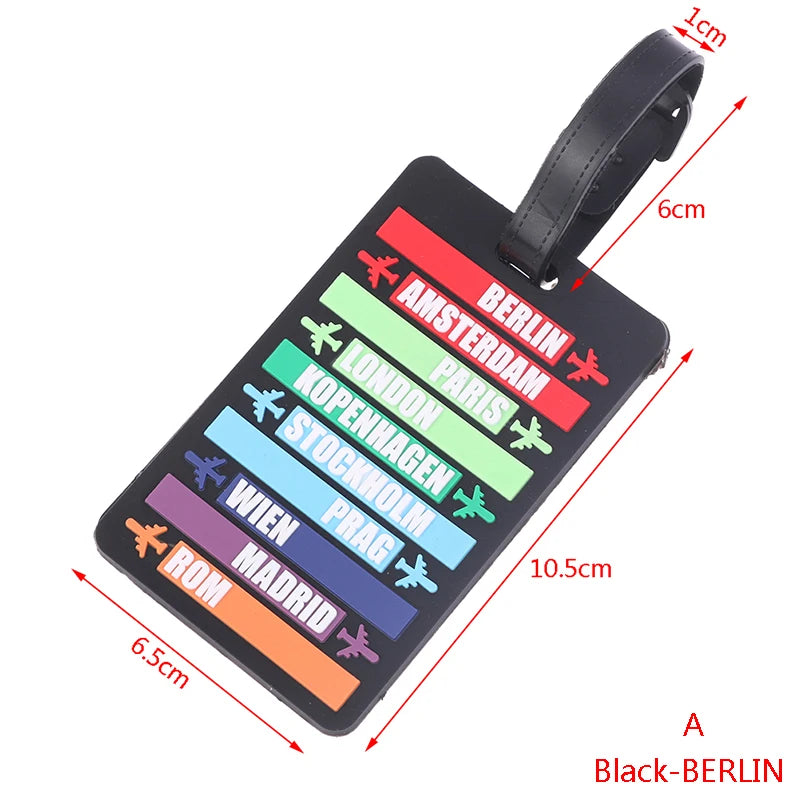 3D Soft PVC Luggage Tag Travel Backpack Label