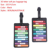3D Soft PVC Luggage Tag Travel Backpack Label