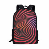 3D Line Pattern Printing School Backpack for Kids