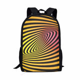 3D Line Pattern Printing School Backpack for Kids