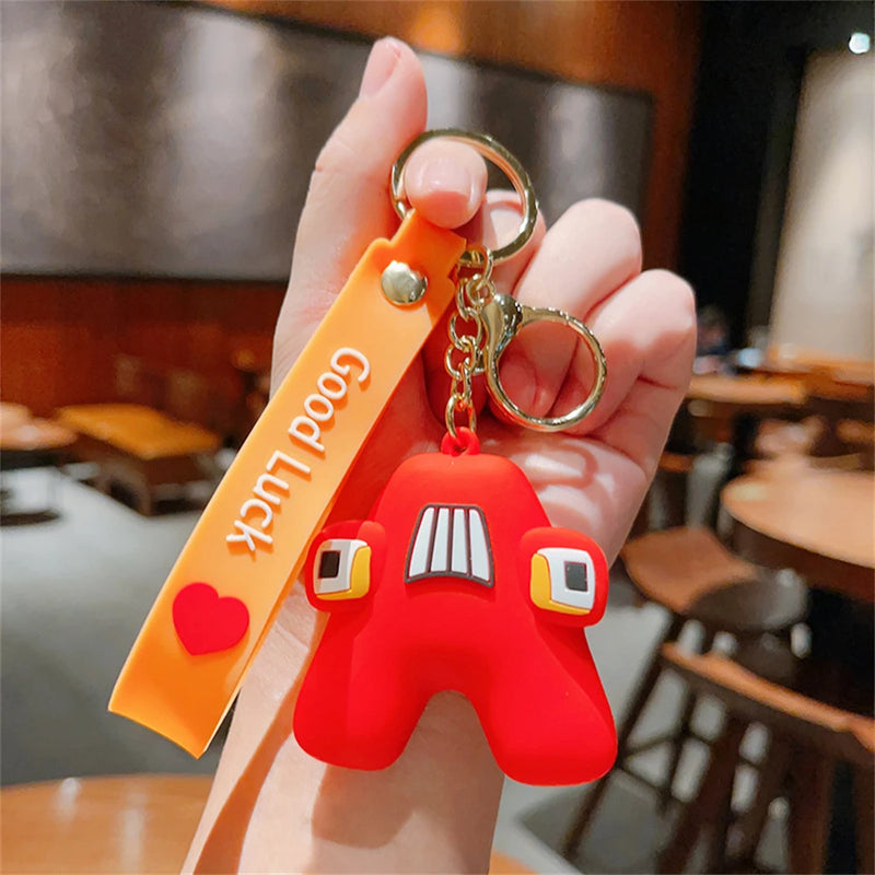 ABC Lore Keychains Kids Toys English Letters Animal Pendant Bag Accessories