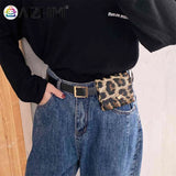 Animal Pattern Women Waist Belt Bag PU Leather Mini Money Purse Chest Pack