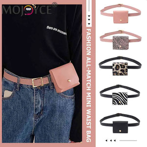 Animal Pattern Waist Belt Bag PU Leather Money Purse Chest Pack