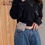 Animal Pattern Waist Belt Bag Vintage PU Leather Mini Money Purse