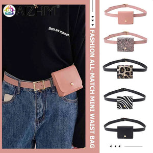 Animal Pattern Women Waist Belt Bag PU Leather Mini Money Purse Chest Pack