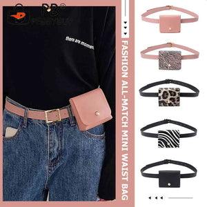 Animal Pattern Waist Belt Bag Vintage PU Leather Mini Money Purse