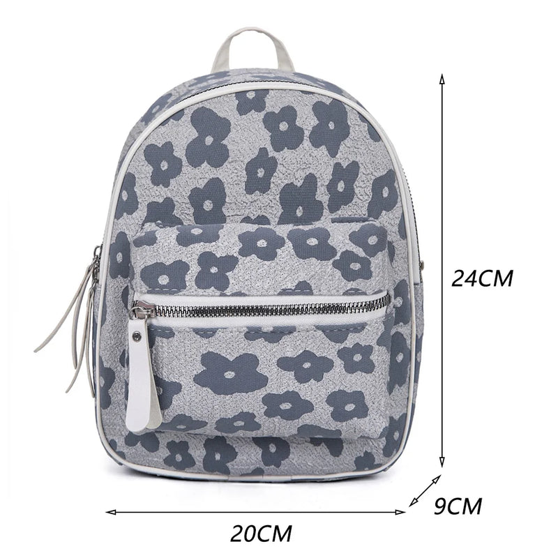 Flower Nylon Travel Backpack for Student School