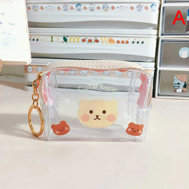 Transparent Girls Coin Purse PVC Zipper Change Purse Women Mini Lipstick Wallet