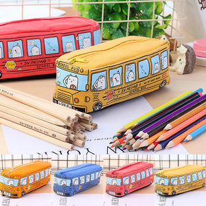 Animal Bus Pencil Case Canvas Stationery Box Student Stationery