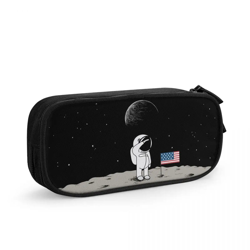 Cartoon Astronaut Print Pen Pencil Case Cover Bag for Students