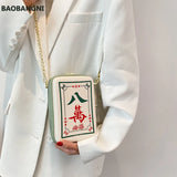 Chinese Mahjong Crossbody Bag Women Chain Shoulder Messenger Bag
