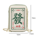 Chinese Mahjong Crossbody Bag Chain Shoulder Messenger Bag