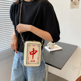 Chinese Mahjong Crossbody Bag Chain Shoulder Messenger Bag