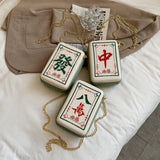 Chinese Mahjong Crossbody Bag Chain Shoulder Messenger Bag