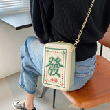 Chinese Mahjong Crossbody Bag Chain Shoulder Messenger Bag