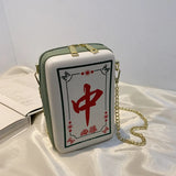 Chinese Mahjong Crossbody Chain Shoulder Bag