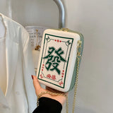 Chinese Mahjong Crossbody Chain Shoulder Bag