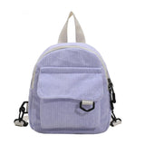 Corduroy Mini Backpack Rucksack for School or Travel