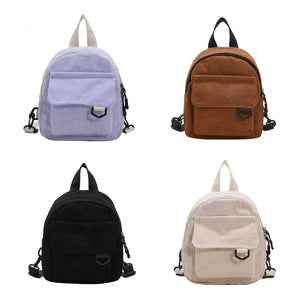 Corduroy Mini Backpack Rucksack for School or Travel
