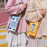 Banana Milk Box Crossbody Purse Bag for Girls