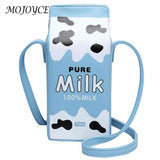 Cartoon Printed Crossbody Bag Banana Milk Box Leather Phone Wallet