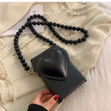Bead Chain Women's Messenger Bag Small Square Bag